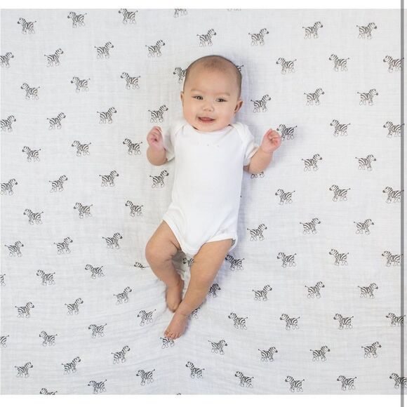 Amazing Baby Zebra Newborn Muslin Swaddle - Picture 5 of 9